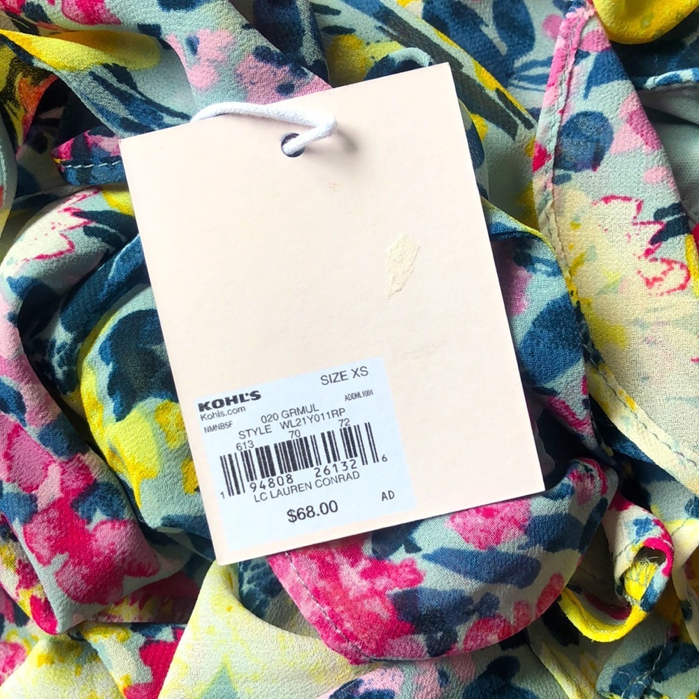 LC Lauren Conrad Floral Dress Multicolor Pastel NWT - Picture 6 of 7
